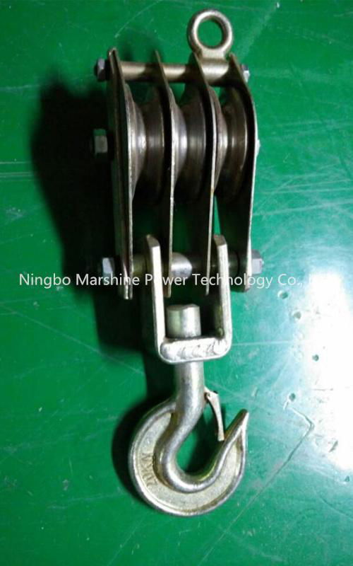 Cable Pulling Pulley Casting Steel Wheel Sheave Hook Type Hoisting Lifting Block 2