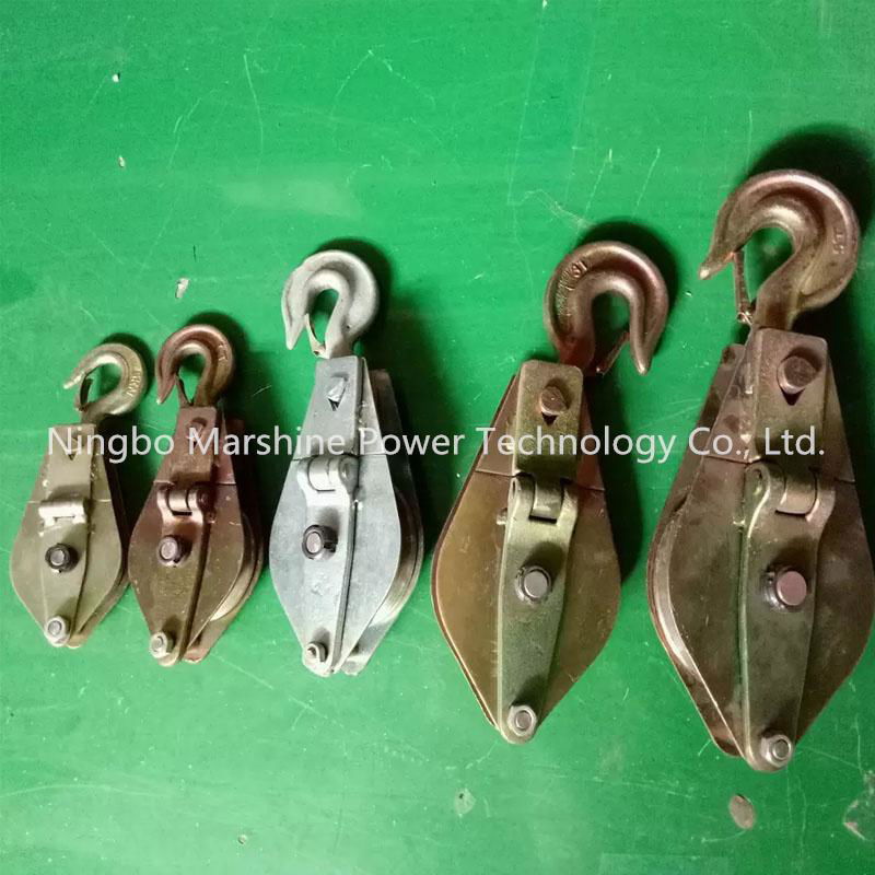 Cable Pulling Pulley Casting Steel Wheel Sheave Hook Type Hoisting Lifting Block 4