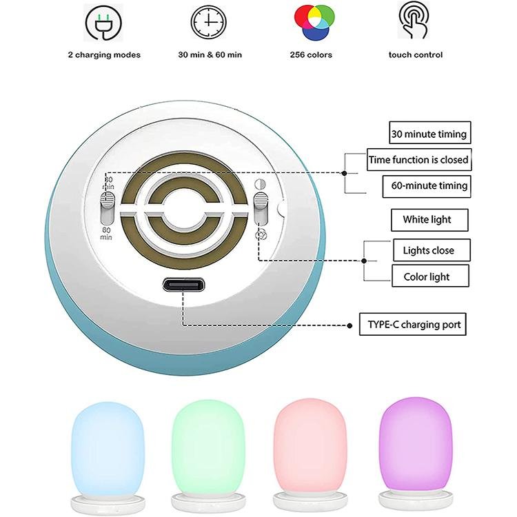 Silicone Touch control 7 color baby child gift LED mini night light  3