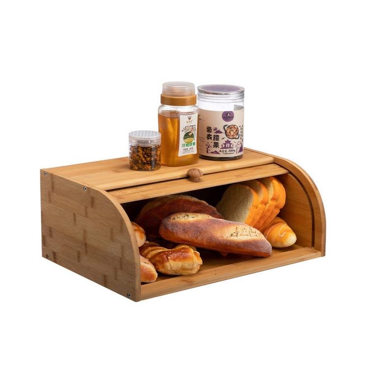 创意设计厨房食物保管箱面包箱台面竹储物架 4