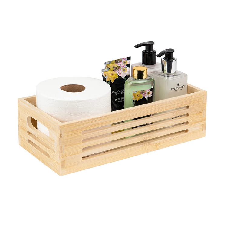 熱銷便攜式馬桶水箱托盤天然竹浴室配件裝飾儲物盒 5
