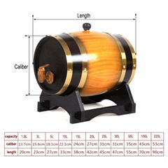 定製暢銷精美時尚設計耐用橡木3L,5L,10L,20L,30L酒桶復古  