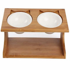 Wooden pet feeder