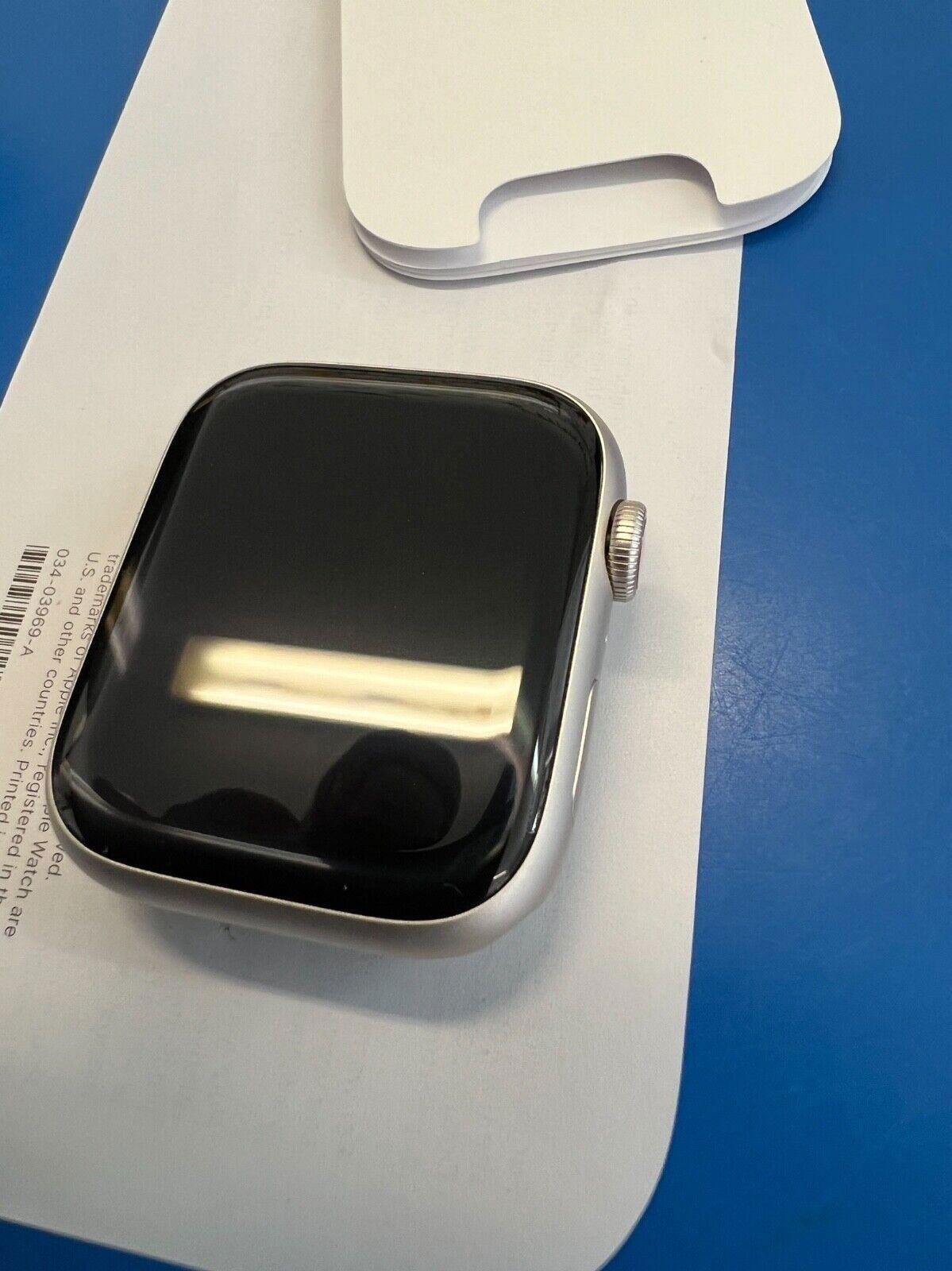 BRAND NEW Apple watch series 7 45mm Cellular Starlight pure platinum black      2