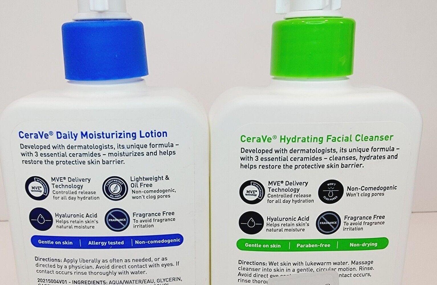 New CeraVe Hydrating Facial Cleanser & Daily Moisturizing Lotion For Face/Body 1 2