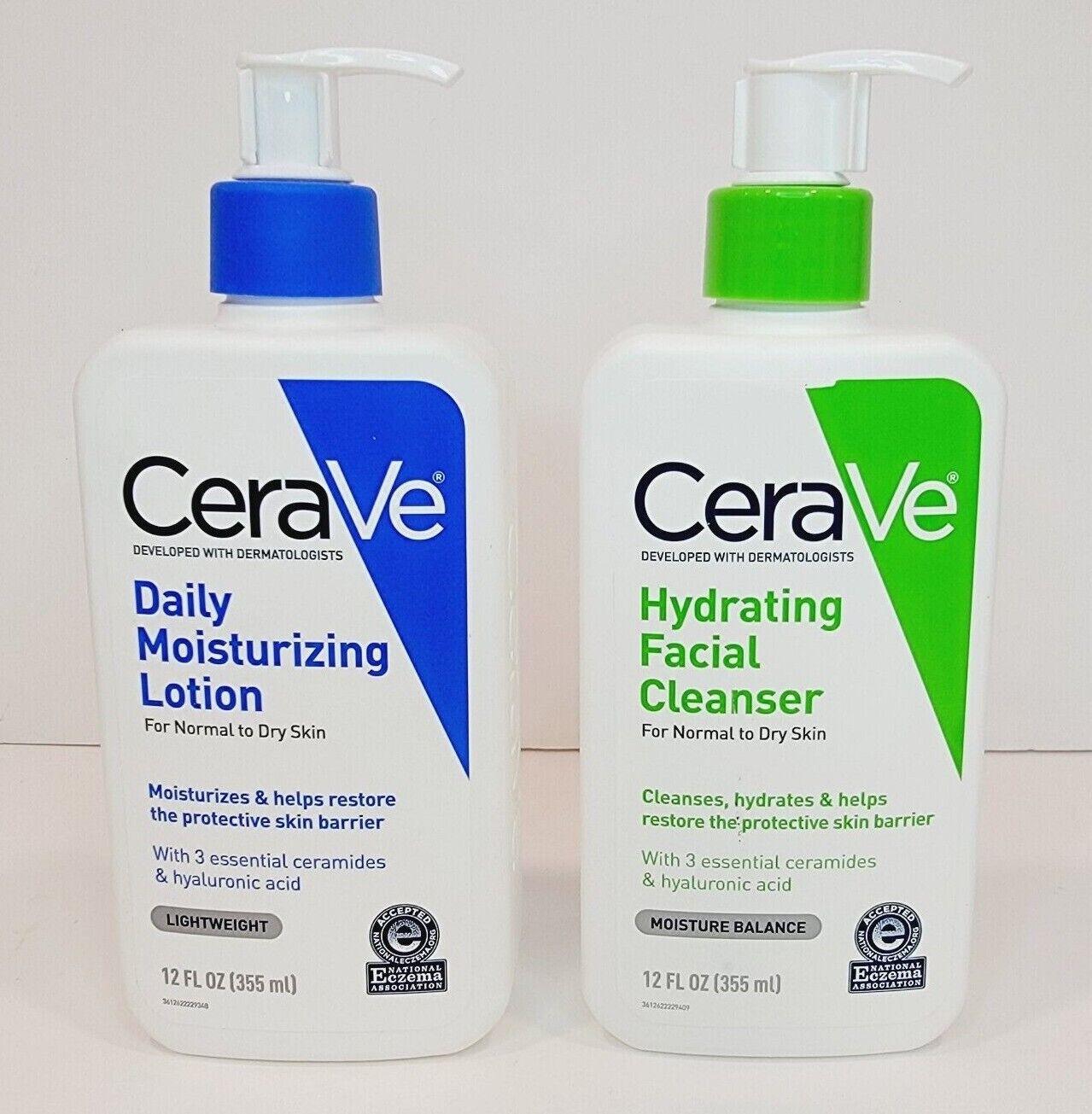 New CeraVe Hydrating Facial Cleanser & Daily Moisturizing Lotion For Face/Body 1 3