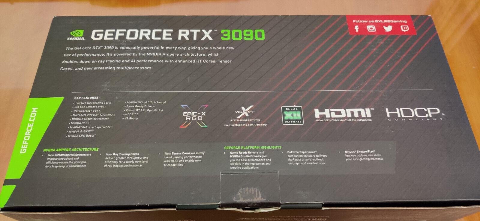 New PNY GeForce RTX 3090 XLR8 Gaming EPIC-X RGB 24GB GDDR6X 3