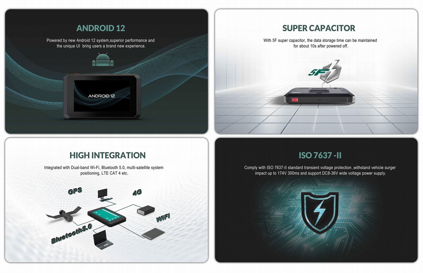 VT-5A  powered by Android 12 with 5F super capacitor for fleet management 3