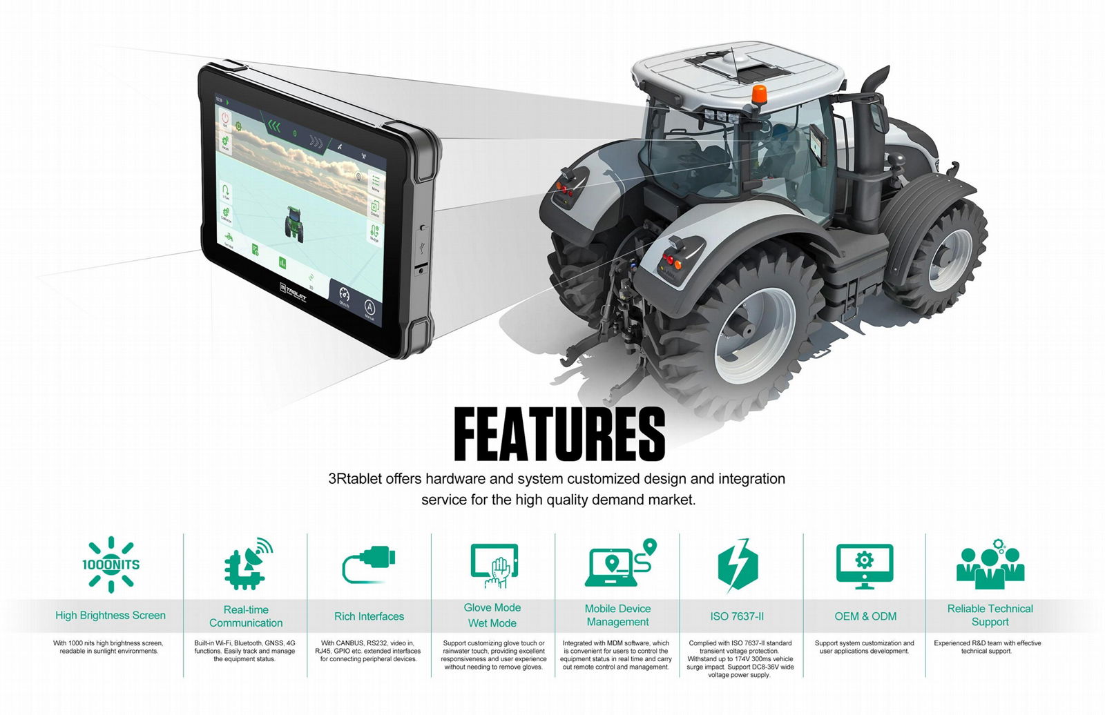 Built-in RTK Module Tablet 10 inch for Precision Agriculture AT-10A 3Rtablet 3