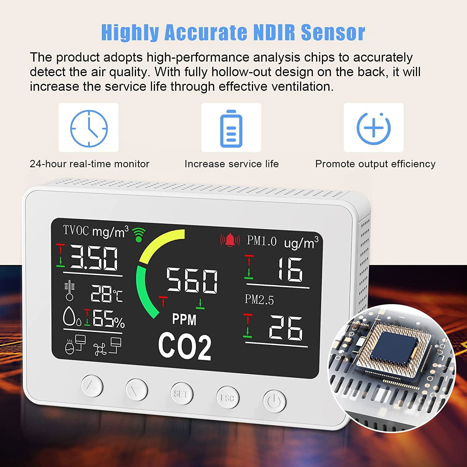 Manufacturer IOT Tuya CO2 PM2.5 TVOC Temperature Humidity Air quality monitor 5