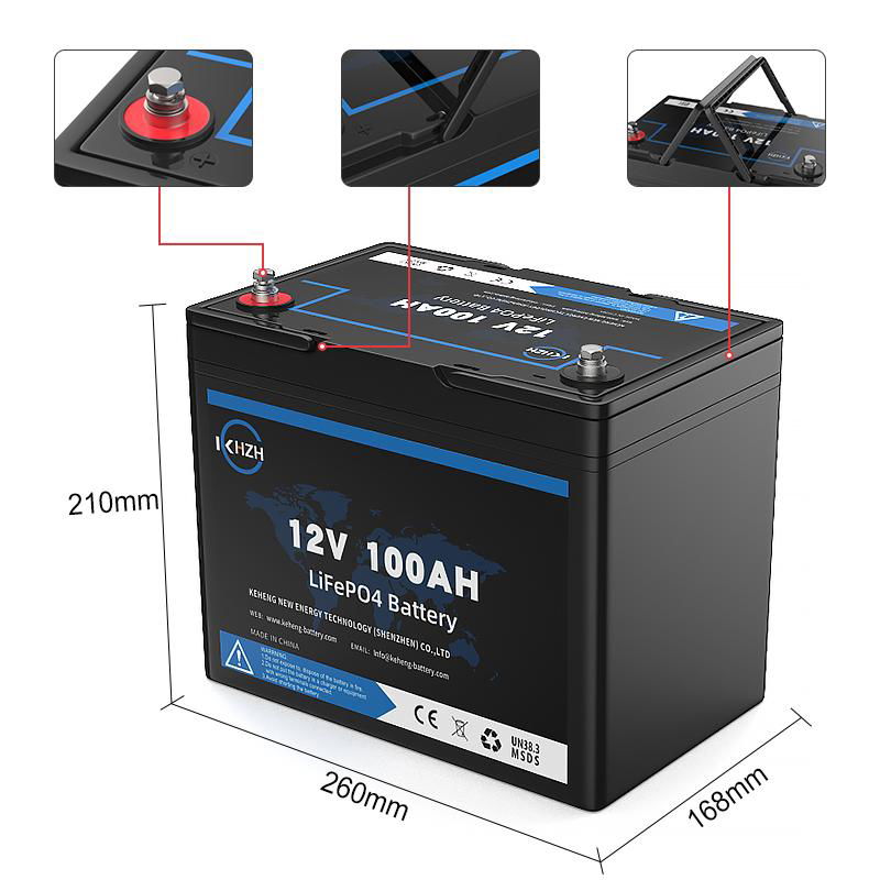 12V 100ah Deep Cycle Power Lifepo4 Lithium Ion Battery Packs for RV Solar System 3