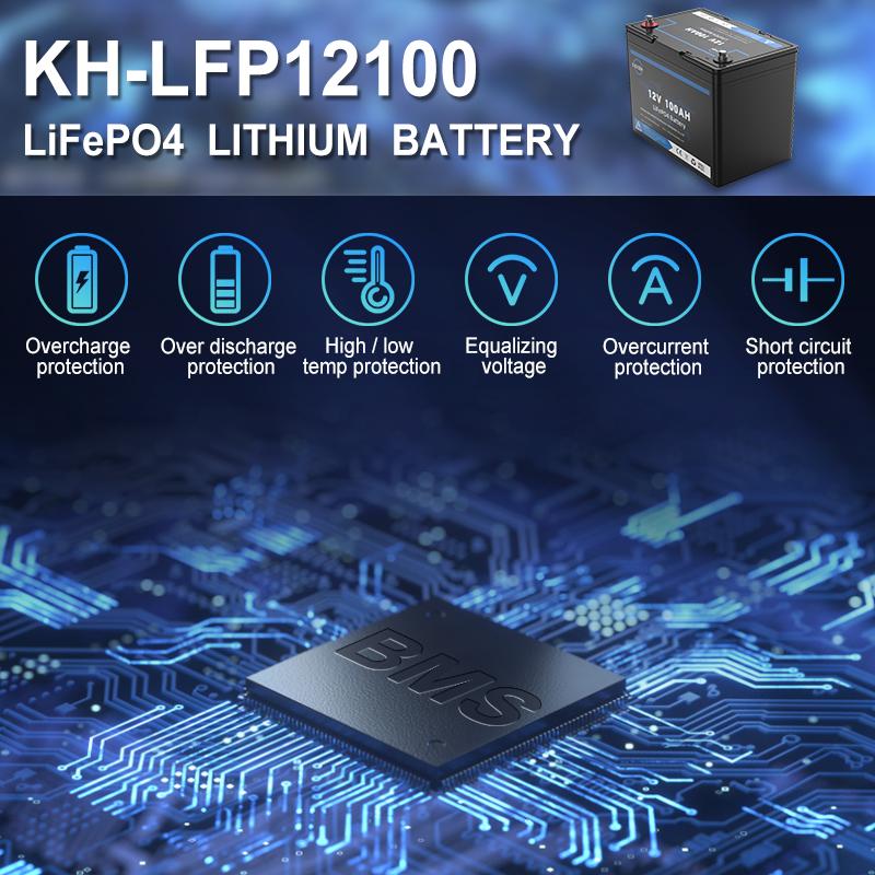 12V 100ah Deep Cycle Power Lifepo4 Lithium Ion Battery Packs for RV Solar System 4