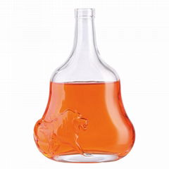 Wholesale 700ml Glass XO/Brandy Bottle with Cap    Customized Glass bottle