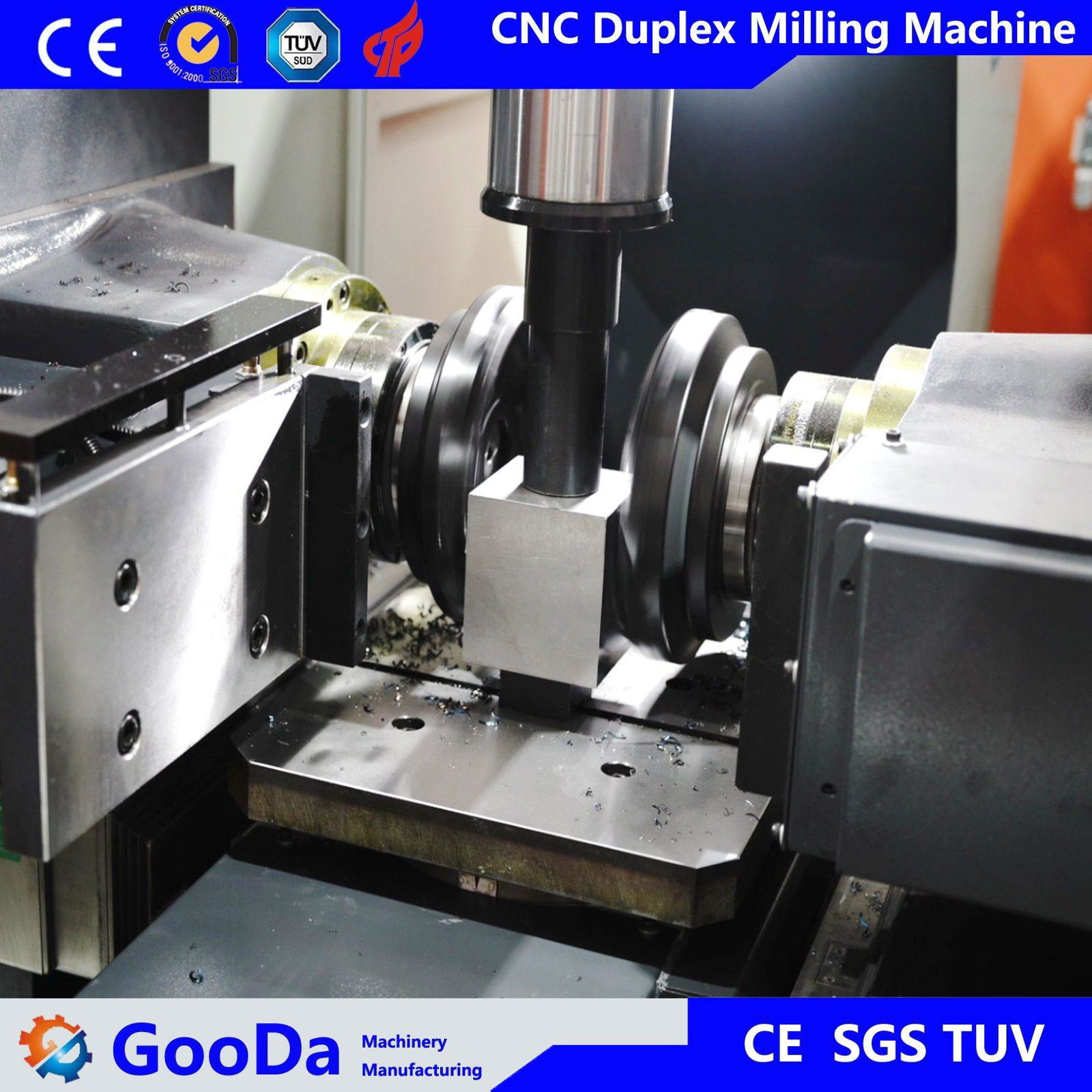 Powerful Twin Head CNC Duplex Milling Machine Precision Full Automatica Cutting  4