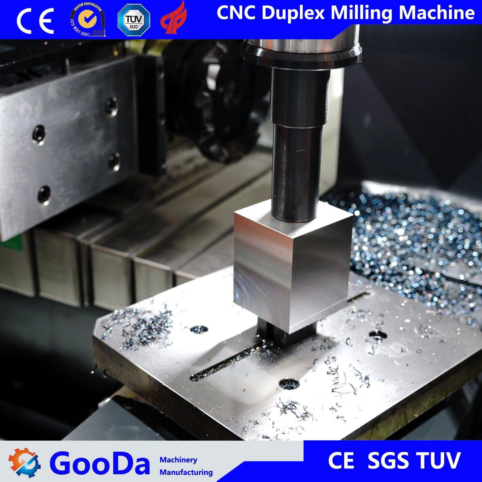 Powerful Twin Head CNC Duplex Milling Machine Precision Full Automatica Cutting  5