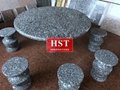 Spray White Granite Mirror Surface Stone Table Stone Stool 2