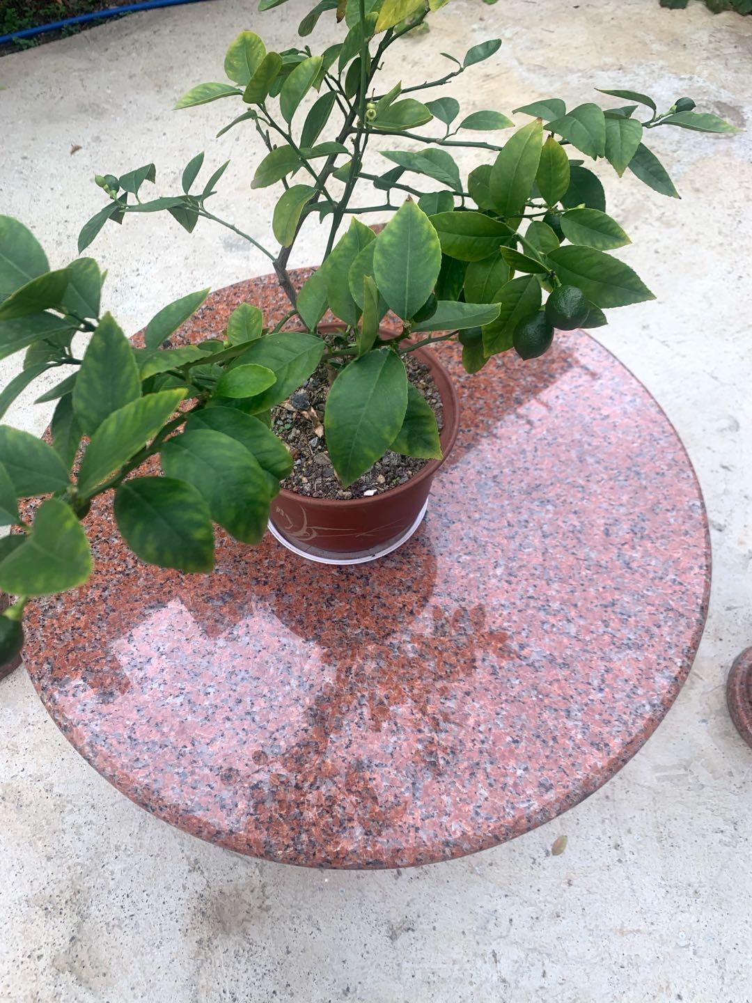 Red Granite Polishing Surface Stone Table And Stone Stool HST (China