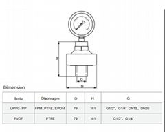 PVC PP PVDF Diaphragm Seal