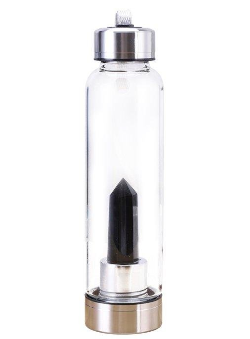 Eco-Friendly Crystal Infused Glass Water Bottle With Lid 2