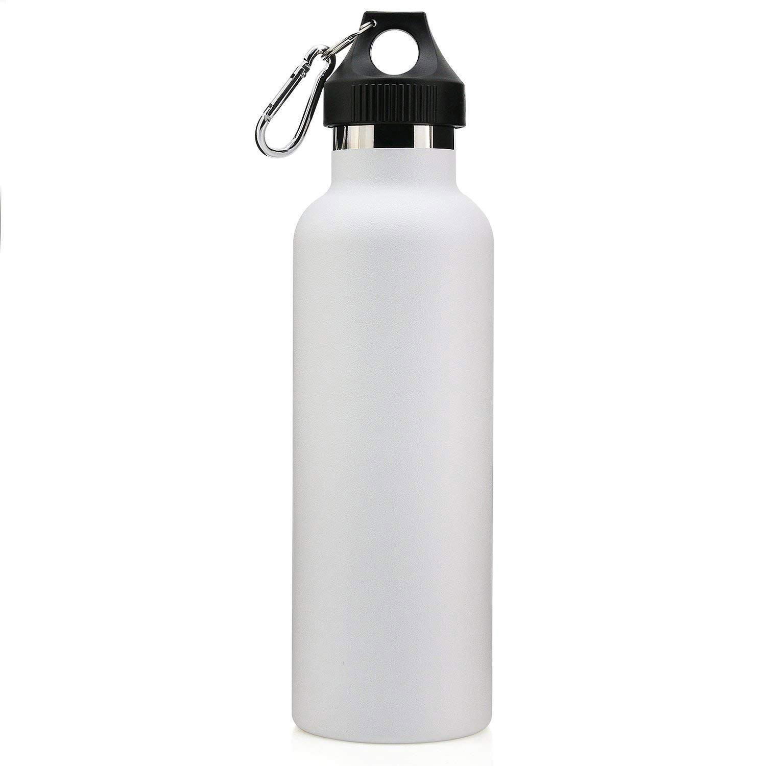 Insulated Outdoor Sports Water Bottles With Handle Carabiner Lid