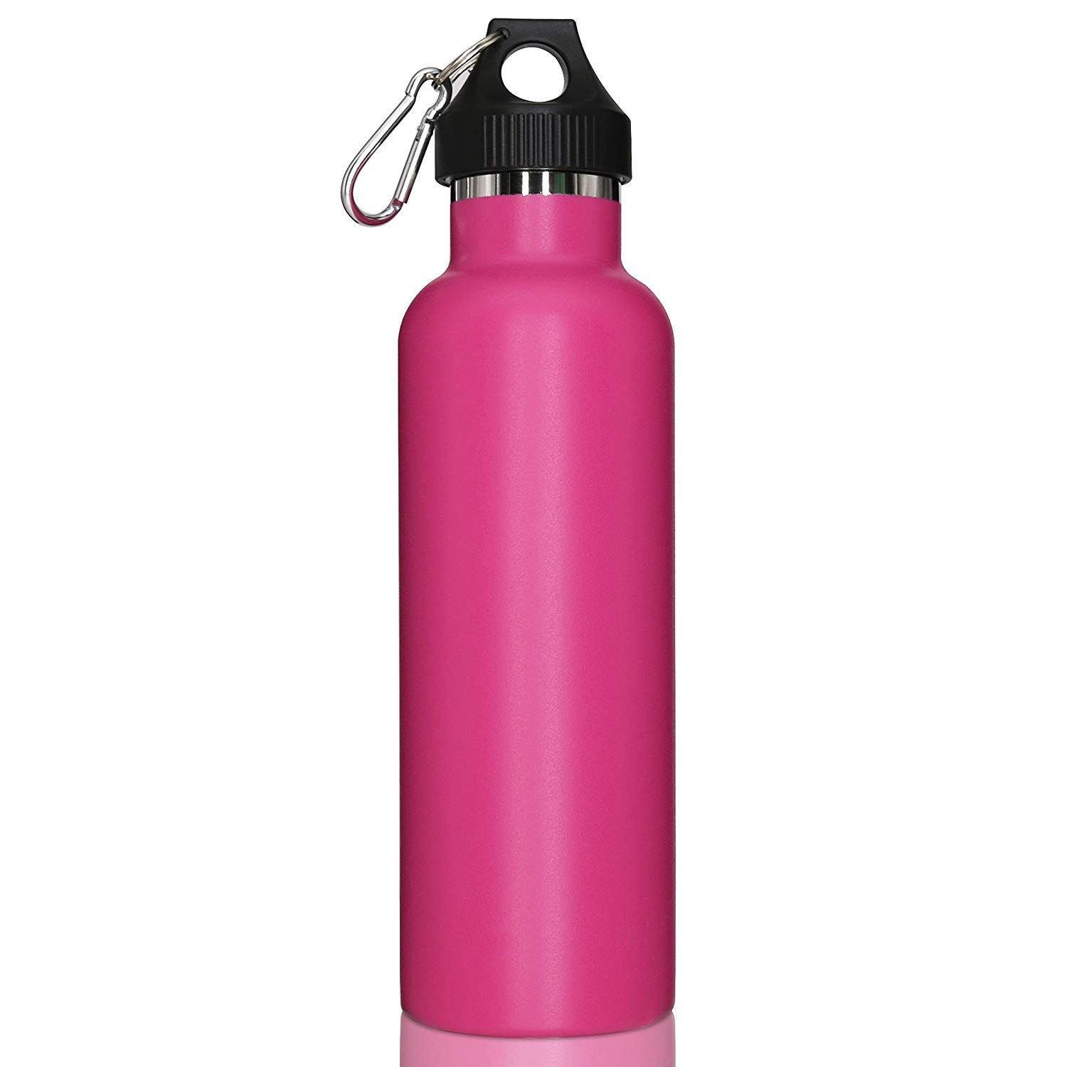 Insulated Outdoor Sports Water Bottles With Handle Carabiner Lid 3