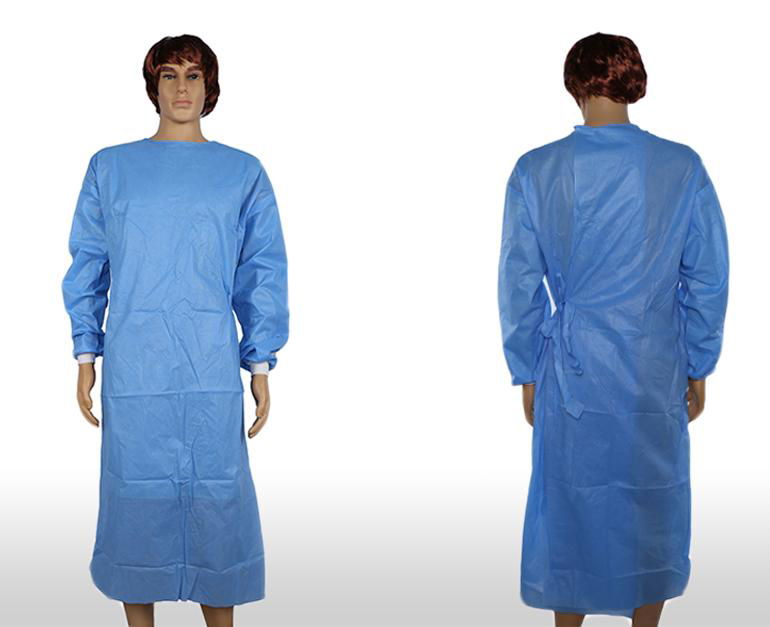 Medpos Factory Disposable Surgical Gown 35-45g SMS Anti-Alcohol Anti-Static