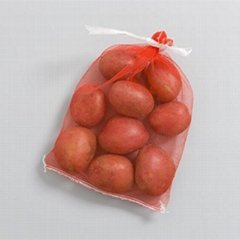 PE Mono Mesh Bag With Drawstring For Onion Garlic Potatoes Packing