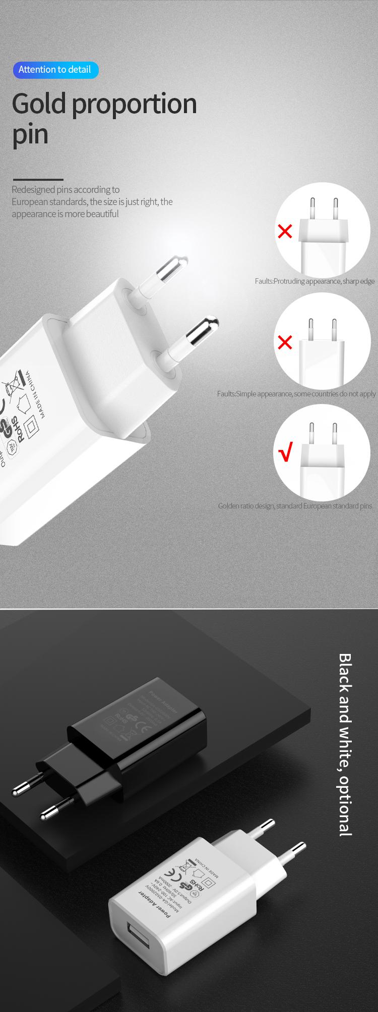 Sell 5V 2A European standard USB charger Model GA-0502000 2