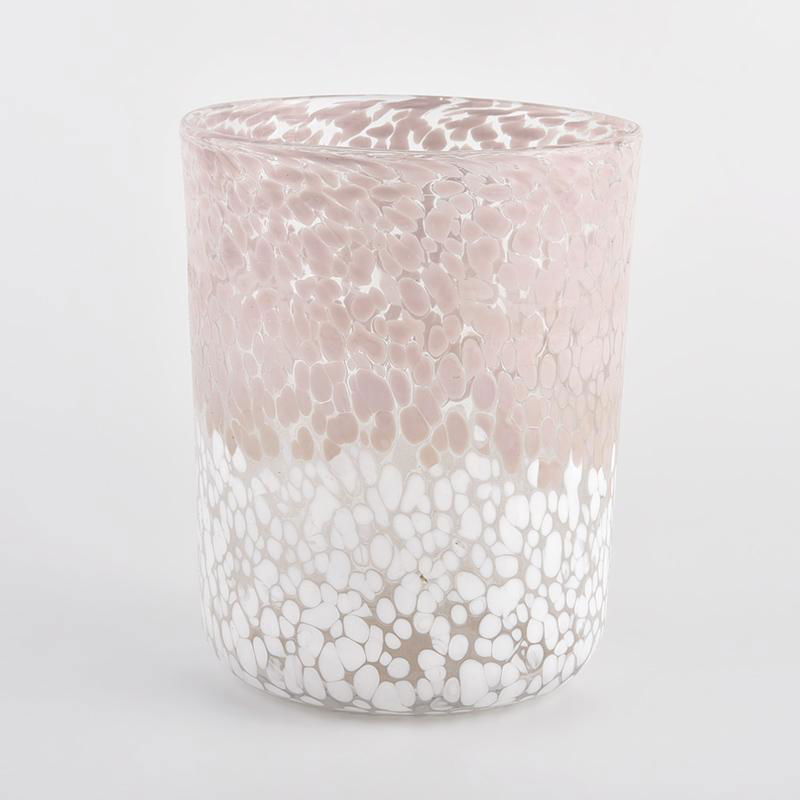 Sunny Glassware color mixed speckled cylindrical glass container luxury candle j 5