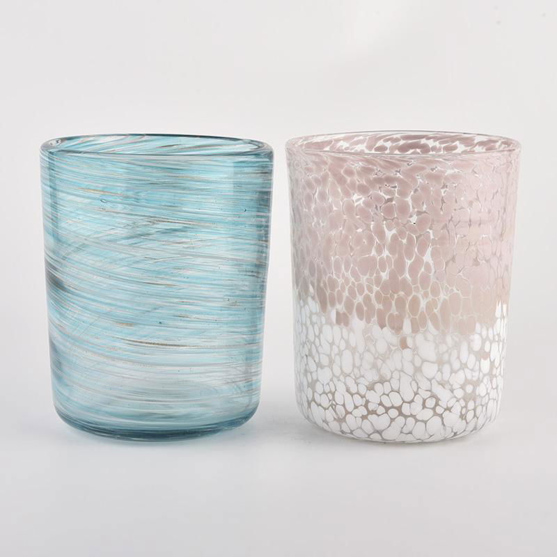 Sunny Glassware color mixed speckled cylindrical glass container luxury candle j