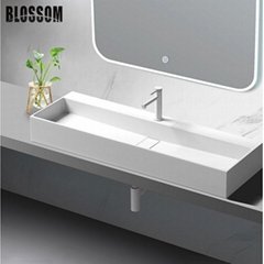 Factory Wholesales Single Hole White Artificial Stone Resin Basin  