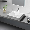 Cabinets Countertop Polymarble Artificial Stone Resin Bathroom Sink  1