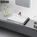 Hand Made Solid Surface Acrylic Resin Hotel Single Bowl Bathroom Countertop 1