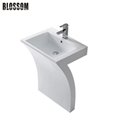Modern Art Stone Resin Mineral Cast Freestanding Bathroom Wash Basin And Sink