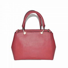 RED SOLID FASHION TOTE BAG WOMEN HANDBAG