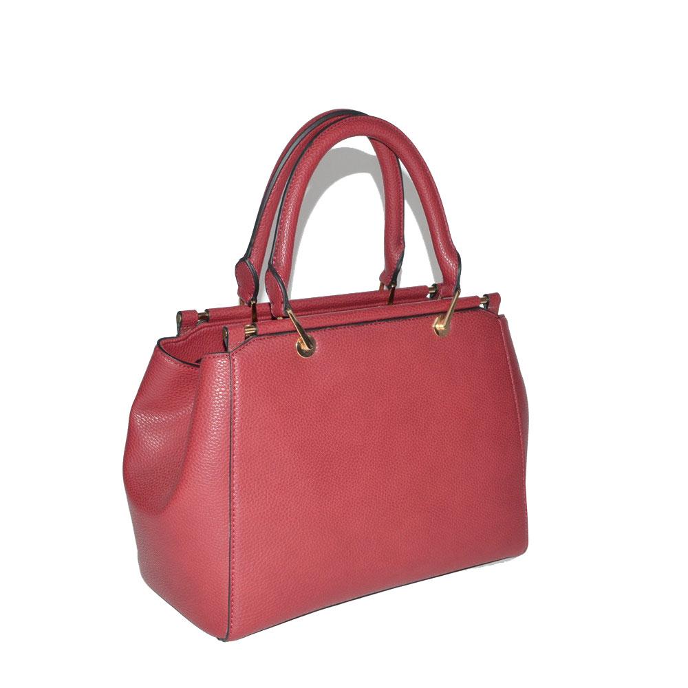 RED SOLID FASHION TOTE BAG WOMEN HANDBAG 2