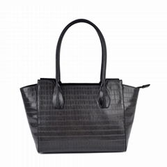 BLACK CROCO TOTE BAG WOMEN HANDBAG