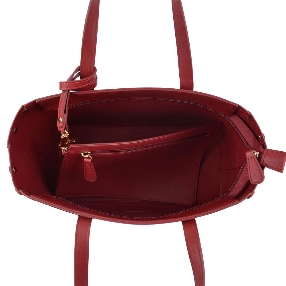 SIMPLE RED TOTE BAG WOMEN HANDBAG 3