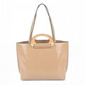 BEIGE COLOR CLASSY HAND BAG WITH WOOD HANDLE 1