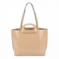 BEIGE COLOR CLASSY HAND BAG WITH WOOD HANDLE