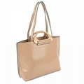 BEIGE COLOR CLASSY HAND BAG WITH WOOD HANDLE 2