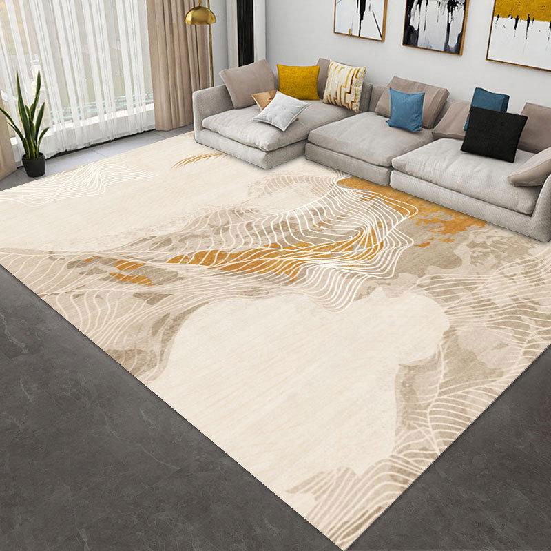 Imitation cashmere tea table carpet quiet bedroom ins wind Brown design carpet 4