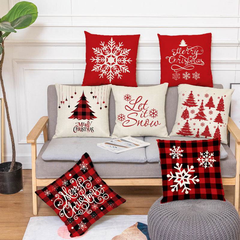 Christmas linen pillowcase household products 2