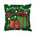 Linen hand painted Amazon home Santa elk pillow 3