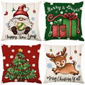 Linen hand painted Amazon home Santa elk pillow 1