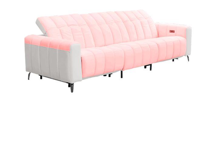 Modern Minimalist Caterpillar Beige White Fabric Multifunctional Sofa 4