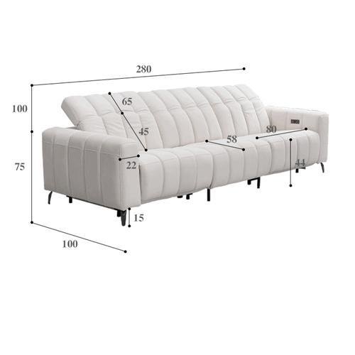 Modern Minimalist Caterpillar Beige White Fabric Multifunctional Sofa 5