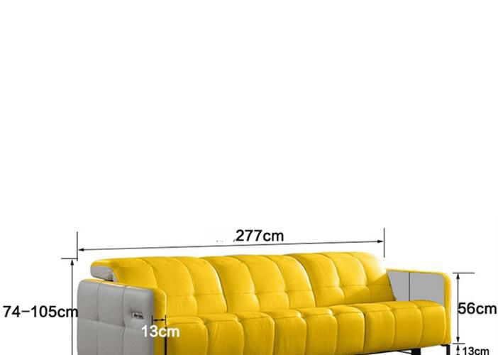 Italian-Style Sofa Electric Function Leather Sofa Three-Seat Modern Living Room  3