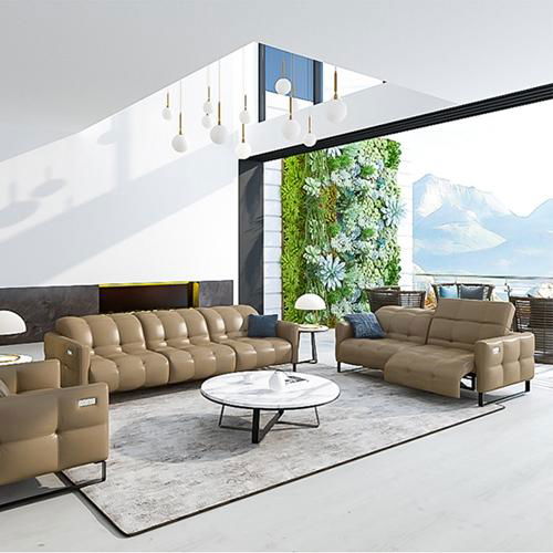 Italian-Style Sofa Electric Function Leather Sofa Three-Seat Modern Living Room  4