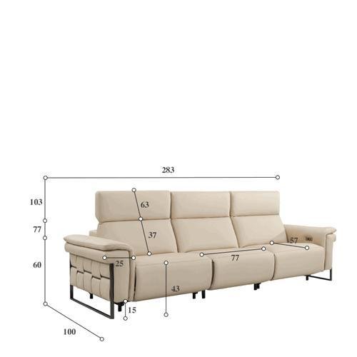 Italian Minimalist First Layer Cowhide Contact Surface Leather Sofa Unique 4